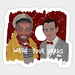 Captain Carl & Pee-Wee: Wash Your Hands Sticker